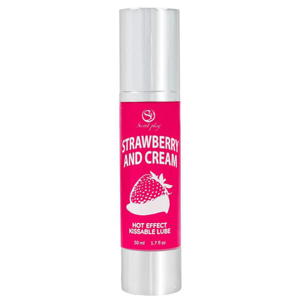 2 en 1 Lubrifiant et huile de massage fraise à la crème chauffant